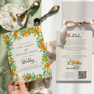 Invitation Détails de mariage Citrus Fleur d'Oranger et site