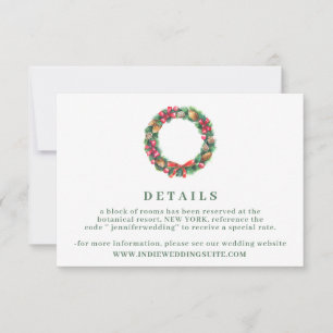 Invitation Détails de mariage Couronne d'Hiver