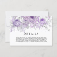 Détails de mariage de fleurs scintillantes violett