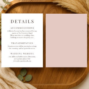 Invitation Détails de mariage élégants minimalistes en terre