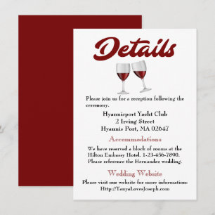 Invitation Détails de mariage en Bourgogne Verres à vin Direc