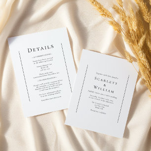 Invitation Détails De Mariage Minimal Traditionnels Et