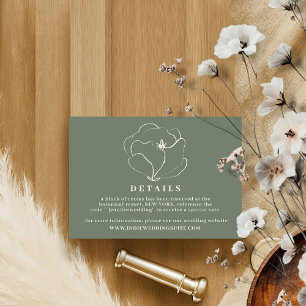 Invitation Détails de mariage rustique bohème indie vert saug