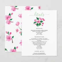 Détails de mariage sous les cerisiers en fleurs An