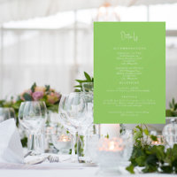 Détails de mariage vert citron simple - Encart