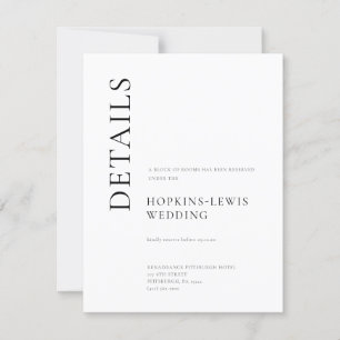 Invitation Détails des Mariages modernes en noir et blanc