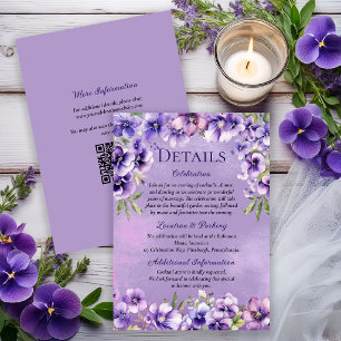 Invitation Détails du 50e anniversaire d'Elegant Purple Viole