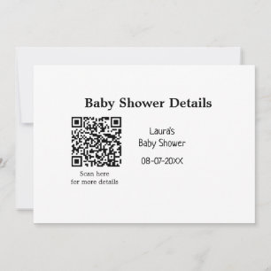 Invitation DÉTAILS DU baby shower QR SCAN CODE RU MODERNE MIN