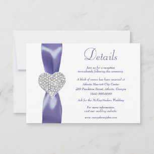 Invitation Détails du Coeur de Diamant Bleu Violet Boîtier