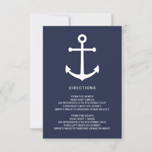 Invitation Détails du Mariage d'Ancre bleu marine