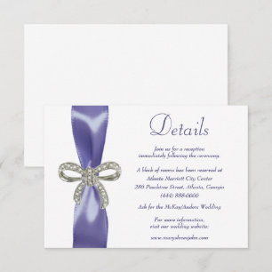 Invitation Détails du Mariage de la Bow Diamond Bleu Violet