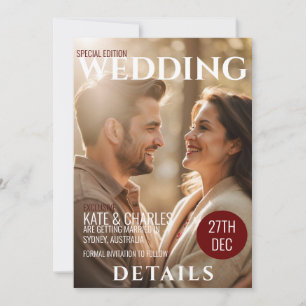 Invitation Détails du mariage de style de magazine personnali