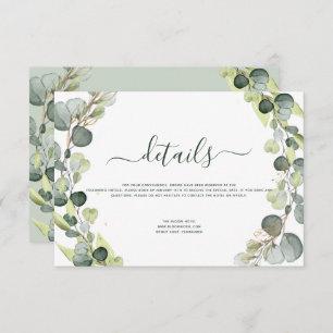 Invitation Détails du mariage Eucalyptus Vert Succulent