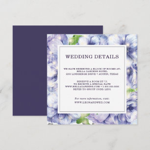Invitation Détails du Mariage Floral Anemone Purple
