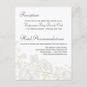 Invitation Détails du mariage Insertion Posh Floral Blanc Ver