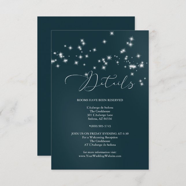 Invitation DÉTAILS DU MARIAGE | Sage Green Olive Foliing (Devant / Derrière)