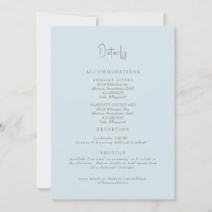 Invitation Détails du Mariage Sky Blue