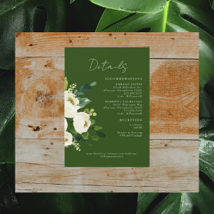 Invitation Détails du Mariage vert blanc