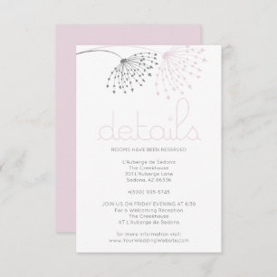 Invitation DÉTAILS Fleurs de gribouillis rose blanc