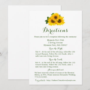 Invitation Détails Floral Directions Tournesol Jaune - Vert