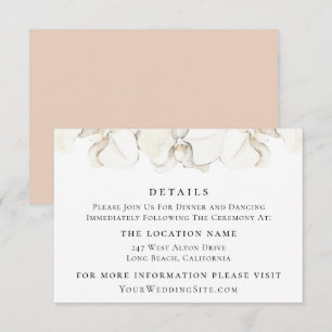 Invitation Détails floraux de mariage d'orchidée blanche