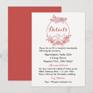 Invitation Détails Inséparables Couronne Florale de Mariage B