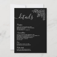 Détails minimaux de Nikah islamique floral noir et
