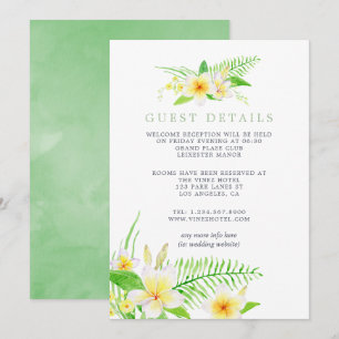 Invitation Détails pour les invités de mariage exotiques à l'