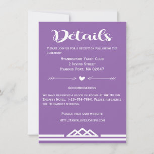 Invitation Détails rétro violet Mariage Triangles géométrique