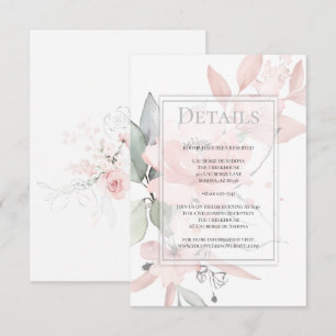 Invitation DÉTAILS Roses d'aquarelle rose