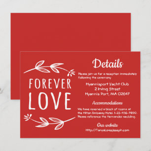 Invitation Détails Rouges et Blancs Feuille de Laurier Fête d