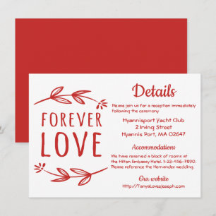 Invitation Détails Rouges et Blancs Feuille de Laurier Fête d