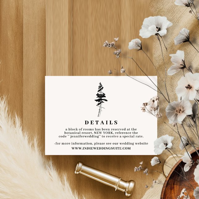 Invitation Détails simples rustiques de pin de forêt (Créateur téléchargé)