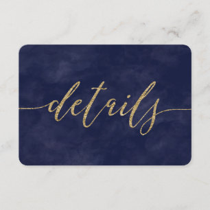 Invitation Détails sur le Mariage d'aquarelle et d'huile d'or