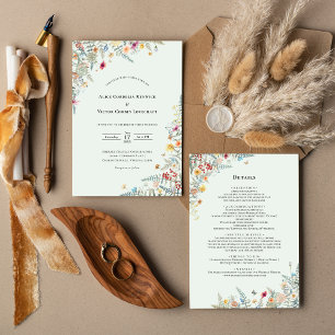 Invitation Détails sur le Mariage écologique de la Monnaie Fl
