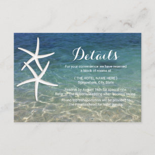 Invitation Détails tropicaux de mariage d'étoiles de mer de