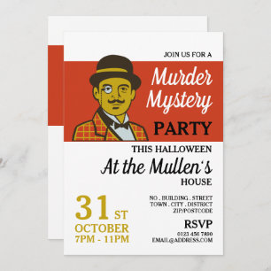 Invitation Détective Classique, Mystère de Meurtre Fête d'Hal