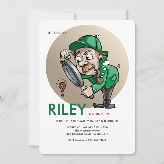 Invitation Détective Sherlock (Devant)