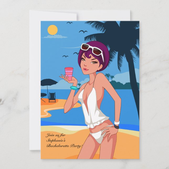 Invitation Détendez-Vous Sur L'Invitation Du Beach Bacheloret (Devant)