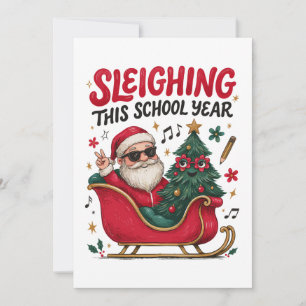 Invitation Détrônant Noël cette année scolaire Santa Prof