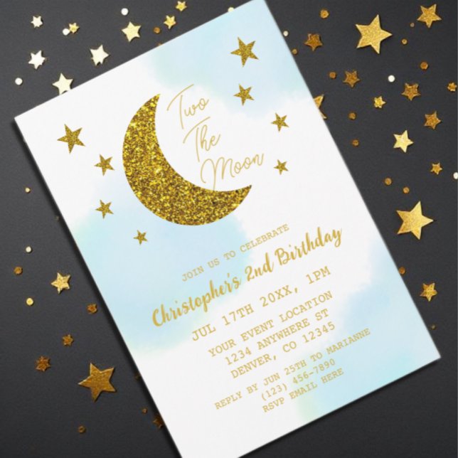 Invitation Deux à la Lune 2e Anniversaire (Créateur téléchargé)