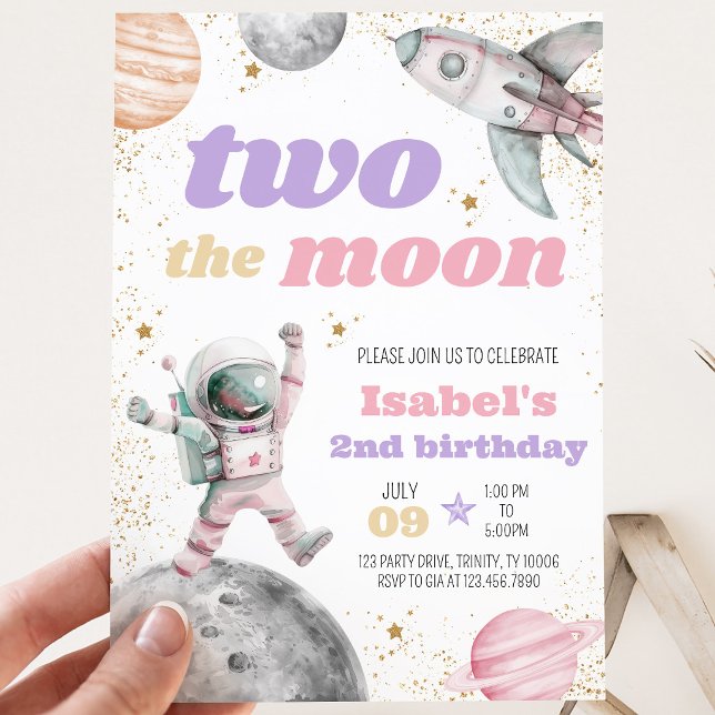 Invitation Deux à la Lune Anniversaire (Créateur téléchargé)