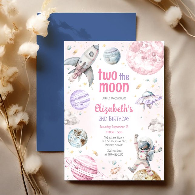 Invitation Deux à la Lune Astronaute de l'Espace Extérieur 2e (Créateur téléchargé)