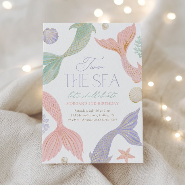 Invitation Deux à la Mer Fête d'anniversaire de 2 ans de la S (Créateur téléchargé)