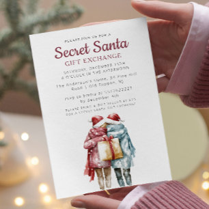 Invitation Deux amis et cadeau Secret Père Noël Christmas Par