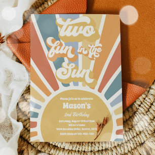 Invitation Deux Amusement Au Soleil Sunshine 2e Anniversaire