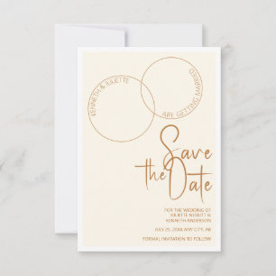 Invitation Deux anneaux Sauvegarder le carton d'invitation de