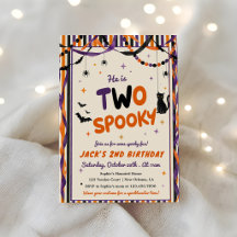 Deux ans d'anniversaire Halloween violet et orange