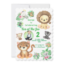 Deux au Zoo Animaux de la Jungle Enfants Anniversa