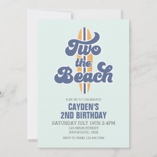 Invitation Deux Beach Surfboard Beach 2e anniversaire